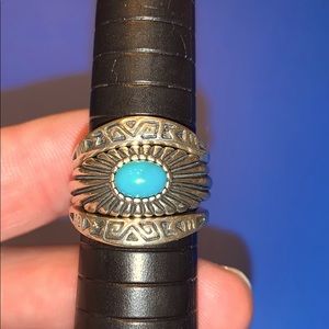 Sterling silver gemstone ring guard set.